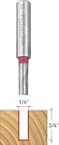 Freud 08-106 1/4-Inch Diameter by 3/4-Inch Double Flute Straight Router Bit with 3/8-Inch Shank