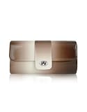 Julia Cocco' Degrade' Patent Eco-leather Clutch w/Chain Strap Brown