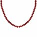Sterling Silver 4mm Simulated Red Coral Stone Bead Beaded Chain 15-19