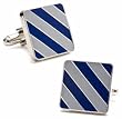 Blue Grey Repp Stripe Cufflinks