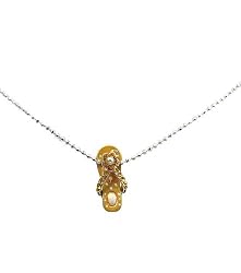 Necklace - N267 - Flip Flop Slipper ~ Gold Tone with Dots