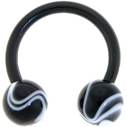 Bioplast Black Marble Circular Horse Shoe
