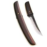 Kanetsune Yuh Damascus Fixed Blade Knife with Wooden Sheath