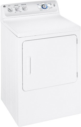 GE DRSR495EGWW 27 Electric Dryer with 7.0 cu. ft. Capacity  9 Dry Cycles  Rotary Controls  Sensor Dry and Stainless Steel Drum