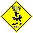 SOFTBALL PLAYER CROSSING baseball girl sign