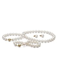 AAA Quality, 8.0-9.0 mm, White Freshwater Pearl Set