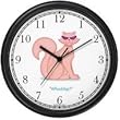Pink Cat with Sunglasses - JP - Wall Clock by WatchBuddy Timepieces (Hunter Green Frame)