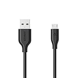 Anker PowerLine Micro USB ケーブル【防弾仕様の高耐久ケブラー繊維】 急速充電 高速データ転送対応 数千回以上の折り曲げテスト Samsung、Nexus, LG、 Motorola、 Android スマートフォン他対応 (ブラック 1.8m)