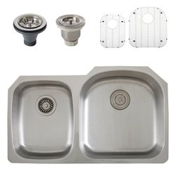 Ticor Undermount 16 Gauge Stainless Steel Double-bowl Kitchen Sink