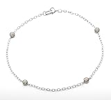 10k White Gold Brown Diamond Station Bracelet, 7.25