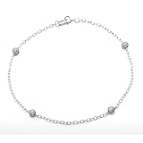 10k White Gold Brown Diamond Station Bracelet, 7.25