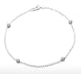 10k White Gold Brown Diamond Station Bracelet, 7.25"