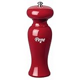 Vic Firth KIS07PM22124 7 inch Kismet Pepper Mill, Cinnabar with White 'Pepe'