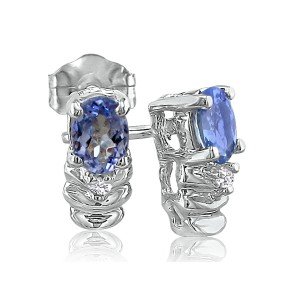 Tanzanite Jewelry: Tanzanite and Diamond Earrings in 10k White Gold | Fine... by 