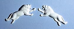 Pair of Lions Applique Dollhouse Miniature Embellishment