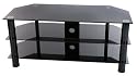 Levv - Glass Stand For Plasma & LCD TV Up To 50" Or 46kg -  Black Glass With Black Legs
