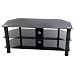 Levv - Glass Stand For Plasma & LCD TV Up To 46" Or 50kg - Black Glass With Black Legs