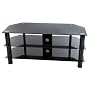 Levv - Glass Stand For Plasma & LCD TV Up To 46" Or 50kg - Black Glass With Black Legs