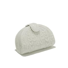 White Beaded Evening Bag - Bridal Evening Bag