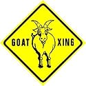 GOAT CROSSING sign * street animal farm zoo