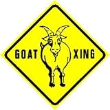 GOAT CROSSING sign * street animal farm zoo