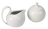 Chantal Jasmine 7 Ounce Each Sugar & Creamer Set, Semi Gloss White