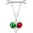 Handcrafted Austrian Crystal Jingle Bell Nipple Ring MADE WITH SWAROVSKI ELEMENTS