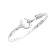 Sterling silver horseshoe clasp bangle