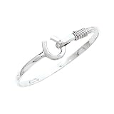 Sterling silver horseshoe clasp bangle