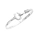 Sterling silver horseshoe clasp bangle