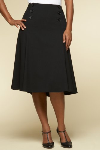 Knee Length Sailor Button Skirt
