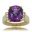Mystic Fire Topaz & Diamond Ring in Solid Yellow Gold