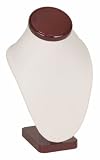 KCF 49184 Jewelry Bust Display for Necklace and Pendants, White/Rosewood