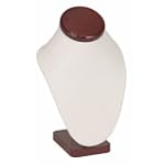 KCF 49184 Jewelry Bust Display for Necklace and Pendants, White/Rosewood, 6 1/4 Inches High