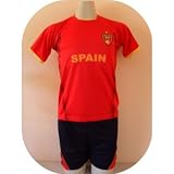 KIDS, BOYS,YOUTH, GIRLS, & CHILDRENS WORLD CUP CHAMPS WITH EMBROIDERED STAR SPAIN ESPANA- # 9 SOCCER KIDS SET JERSEY and SHORTS SIZE 12