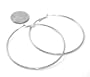 Beautiful 24k White Gold Layered GL Large 2.5" Hoop Earrings - Lifetime Warranty! Comes Gift Boxed (he1)
