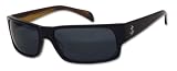 Tres Noir Optics "The Rambler" Sunglasses Classic Mid Sized Wrap Punk Rock Shades Handmade High Quality Locs HONEY TORT+BLACK FRAMES / SMOKE CR39 LENSES