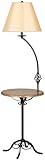 Wrought Iron Wood Tray Table Floor Lamp