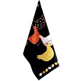 Vintage Hen Black Dishtowel