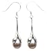 7 - 8 mm Teardrop Freshwater Champagne Pearl Flower Bud Earrings, Sterling Silver