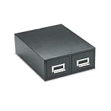 Buddy Products 1635-4 Buddy Products Double Drawer Steel 3 x 5 Card Cabinet, 16D, 3000-Card Cap, BK