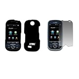 EMPIRE Black Rubberized Hard Case Cover + Screen Protector for Cricket Sams ....