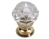 Diamond Cut Glass Knob Clear 1