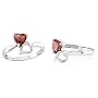 Heart Shaped Garnet Solitaire Ring Sterling Silver Peora