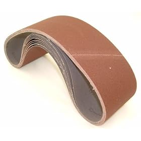 Aluminum Oxide Sanding Belts, 4 by 36, 80 Grit, Pack of 10. by