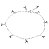 Sterling Silver Celtic Triskele Charm Anklet