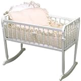 Pretty Pique Cradle Bedding - color:Ecru - Size 18x36