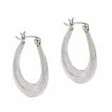 Vintage Sterling Silver Puffed 3-D Oval Earrings