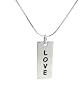 Sterling Silver Faith Love Hope Rectangular Love Pendant with Snake Chain