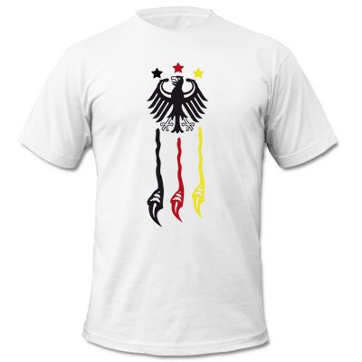 DEUTSCHLAND MOTIV 21 – Kinder T-Shirt Weiss / Schwarz-Rot-Gelb Gr. 110-116